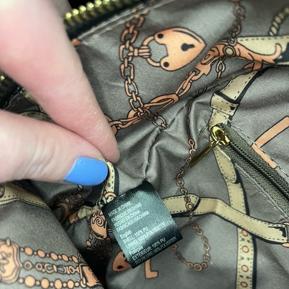 Simple Black backpack purse with gold hardware. Used. - Picture 4 of 6